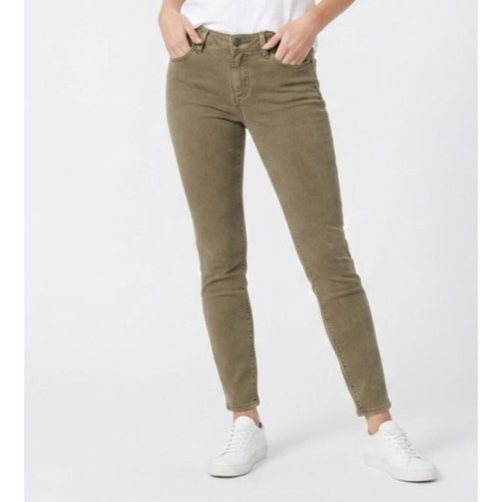 Paige Verdugo Ankle Jeans Size 28 Olive Green Skinny EUC Made in USA